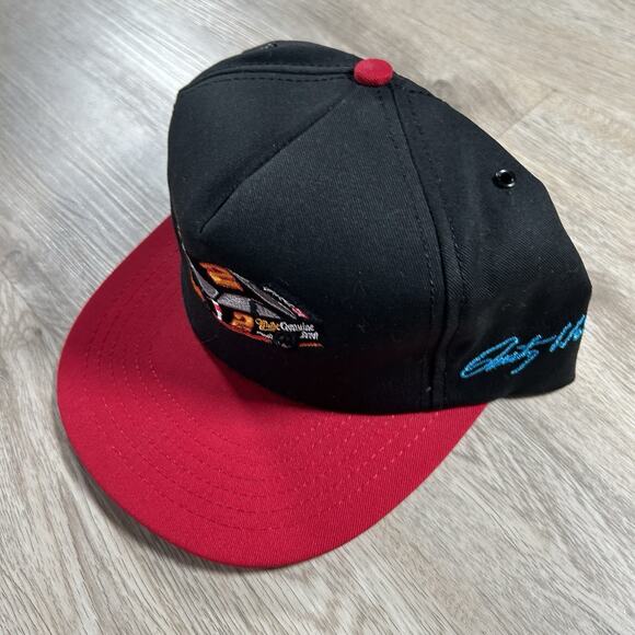 Vintage Rusty Wallace Hat Snapback NASCAR Racing Miller Black Red Made in USA‎ - Picture 8 of 8